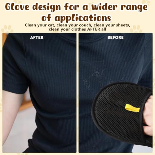 Lonnalee Fellmagnet Handschuhe Doppelseitig für Hunde & Katzen, Fellhandschuhe Fingerlos Katze, Wiederverwendbare Fell Magnet Handschuhe Für Haustiere, Kleidung, Sofa