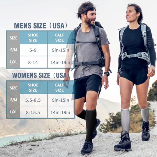 Image of Bluemaple 6 Pack Copper Compression Socks for Women and Men Circulation-Best Support for Medical, Running,Nursing,Athletic