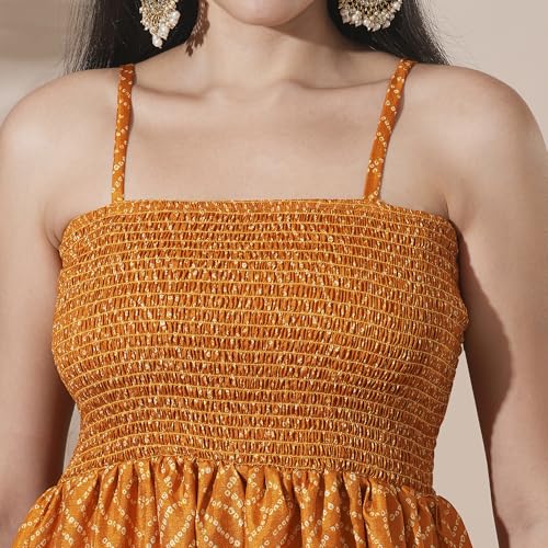 Image of Globus Women Ethnic Dress (GS569592 Yellow S)