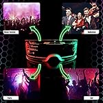 LED Light Up Glasses For Party LED Glasses For Adults Kids Futuristic Sunglasses Cosplay Costume Rave Accessories Glowing Neon Sunglasses,Gifts(Cool Glasses) - Image 3