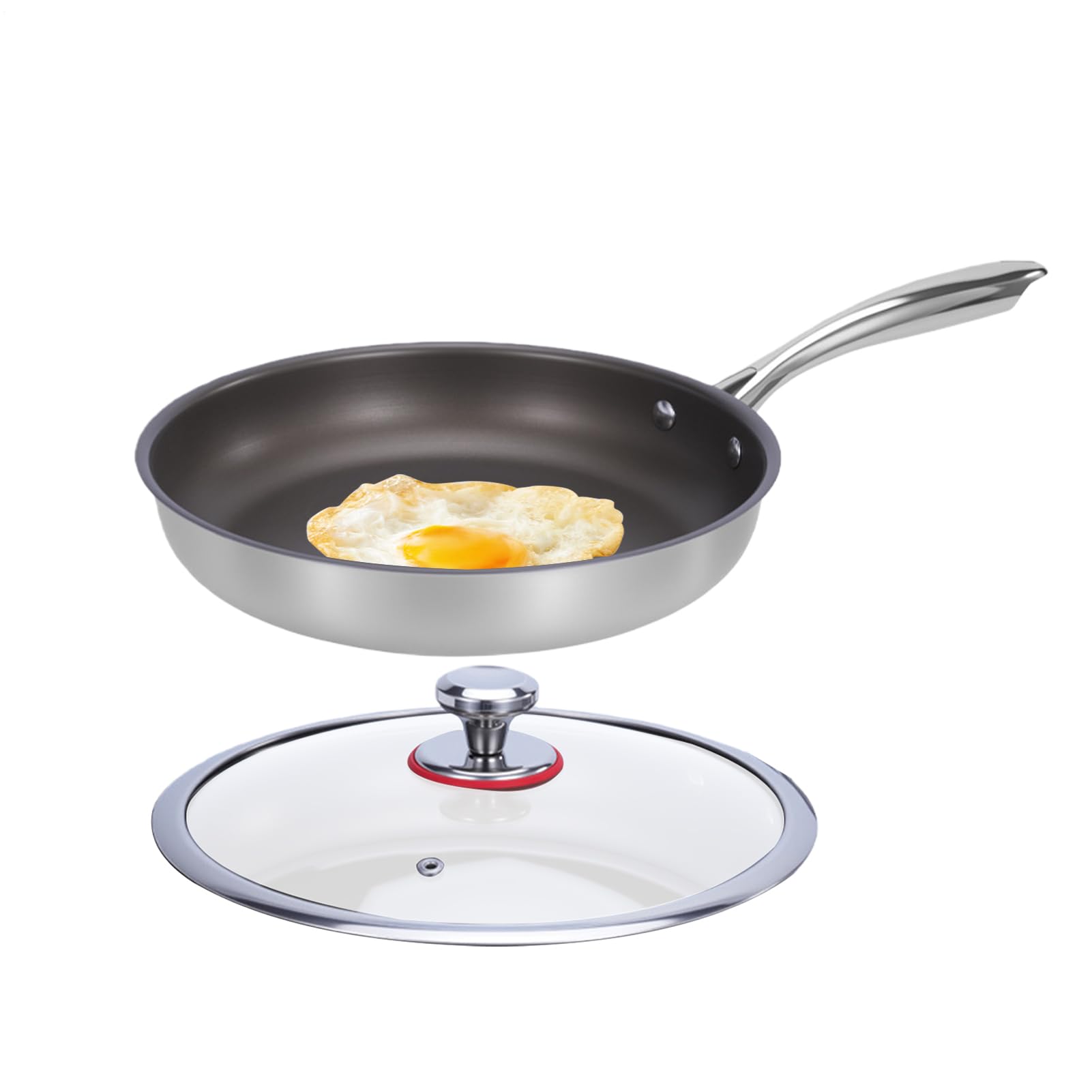 Sartén de Titanio Utensilios de Cocina Antiadherentes | Sartén para Hogar Para Cocineros Caseros Principiantes Preparación Comidas Huevos Carnes Apartamento Camping Viajes en RV