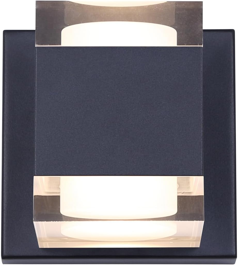 Canarm Valo Modern LED Outdoor Wall Lantern, Black Finish, Minimalist Exterior Wall Sconce for Patio, Entryway, and House Lighting