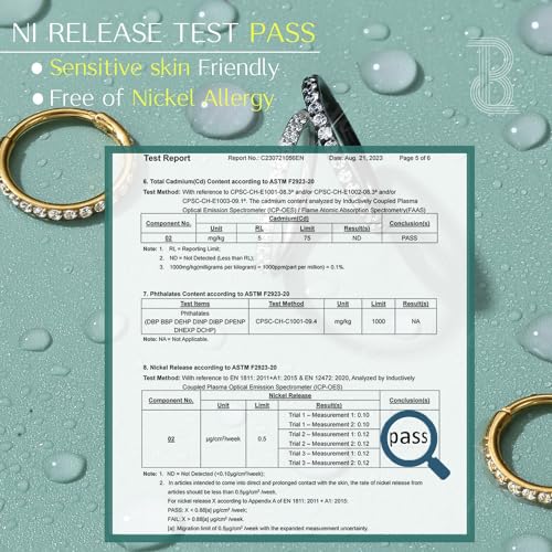 BodyBonita CZ Nose Rings Hoop - 316L Surgical Steel Body Piercing Hoop Clicker 20/18/16G Earrings Jewelry Cartilage Helix Rook Tragus Conch Daith Ring 6/7/8/9/10/11/12mm - Gold Plated/Silver/Black2