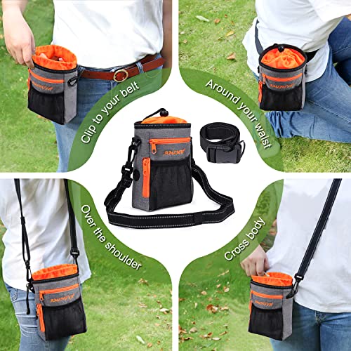 Dog Treat Trainning Pouch, Multi-Purpose & Portable Puppy Treat Bag, Adjustable Waistband & Poop Bag Dispenser for Walking, Hiking,Heather Grey Dog Treat Trainning Pouch, Multi-Purpose & Portable Puppy Treat Bag, Adjustable Waistband & Poop Bag Dispenser for Walking, Hiking,Heather Grey