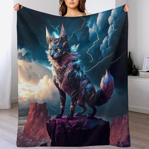 Couverture douce et chaude loup 130x150 cm, le cadeau idéal - 2