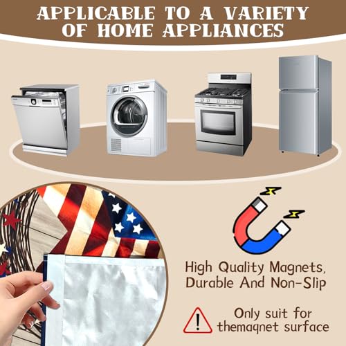 Image of 4th of July Dishwasher Magnet Cover, American USA Flag Patriotic Decor Dishwasher Magnetic Covers 250th Anniversary Summer Dishwasher Magents Covers Refrigerator Sticker Fridge Panel Decal