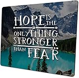 Gaming Mouse Pad Custom,Bible Verses Hope is The Only Thing Stronger Than Fear Personality Desings Gaming Mouse Pad