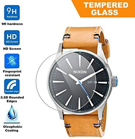 Exuun Universal Round Flat Watch Tempered Glass Screen Protector, Premium 9H Hardness 0.3mm Ultra Thin Tempered Glass Screen Protector for Watches with Glass Diameter 39mm