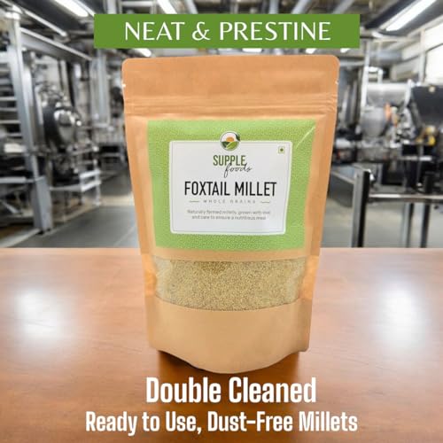Image of SUPPLE Foods Foxtail Millets Grain 1.6kg - Siridhanya Millets, Organic Thenai /Korralu /Kangni Millets Whole Grains Pack, Good Diabetic Food, Low GI and High Fibre Than Rice