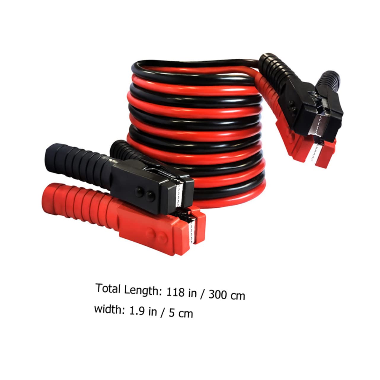 Câble de Démarrage Voiture 2500a Pinces Crocodile, Gaine Pvc, Anti-nœuds, Diamètre 11mm, pour Booster Batterie en Urgence