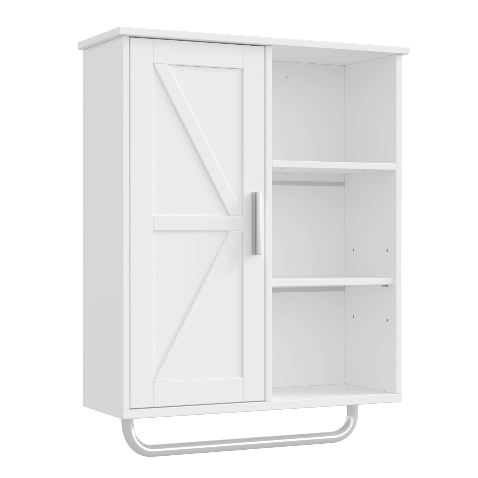 Rovaurx Storage with Barn Door, Wooden Bathroom Storage