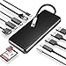 Produktbild SYIADX USB C Hub,12 in 1 Triple Display USB C Adapter with Dual 4K HDMI,VGA,Ethernet,PD Charging,3 USB 3.0,Type C Port,Audio/Mic,SD/TF Card Reader for MacBook and Other USB-C Devices