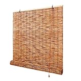 Persiana Bambu Exterior Impermeables Natural Estor Enrollable De Bambú Cortina de Madera Anti-UV Privacidad Para Terrazas Jardines 50 90 100 140 150 160cm Personalizadas Cortinas De Caña(W100xH120cm)