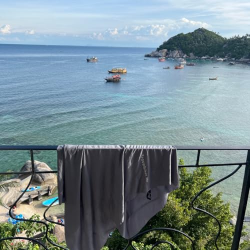Image of TRAVEL LIKES ME Bath Towel - Quick Dry for Men & Women, Premium Light Weight, Super Absorbent, Soft Thin Smooth Bathing Cloth for Travel, Swiming and Beach, Naonofiber (Feldgrau Green, 76 * 152 cm)