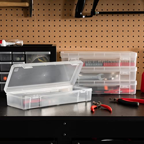 Iris Usa 10 Pack Large Plastic Hobby Art Craft Supply Organizer Storage Containers With Latching Lid, For Pencil, Lego, Crayon, Ribbons, Wahi Tape, Beads, Sticker, Yarn, Ornaments, Stackable, Clear #TOP2