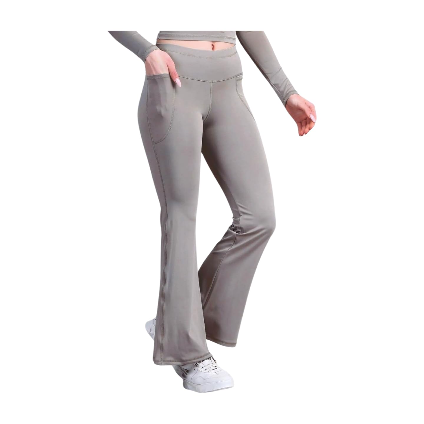 fitforth NEW Women’s Swim Pants, Flared Leggings, Korean Trousers, Sweatpants for Woman with Phone Pocket, Flared Pants for Women Quick Dry Stretchable Swimwear Bottoms-picture-1