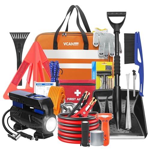 Car Emergency Kit with Portable Air Compressor, Winter Car Safety Roadside...