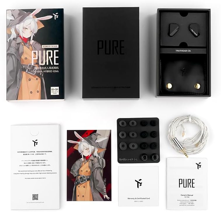 Pure 1DD+3BA Hybird Wired in-Ear Earphones 3.5mm Plug 0.78mm 2pin Headphones