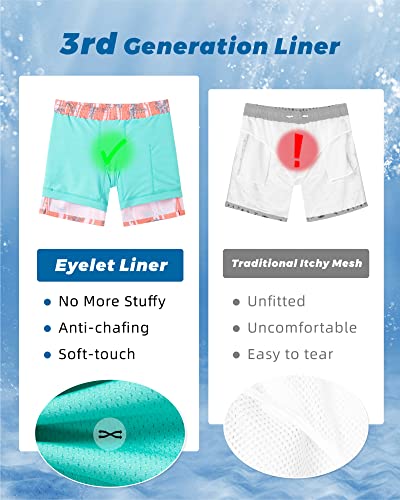 Image of SURF CUZ Mens Swim Trunks with Compression Liner Swim Shorts 7 inch Swimming Trunks Stretch 7 Inch Swim Suits Quick Dry