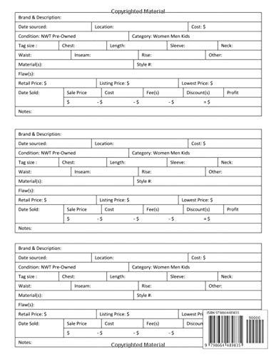 51VL9DAte2L. SL500  - Clothing Reseller Inventory Log Book: Product Listing Notebook For Online Fashion Resellers on Poshmark, eBay, Mercari, Dogs & More