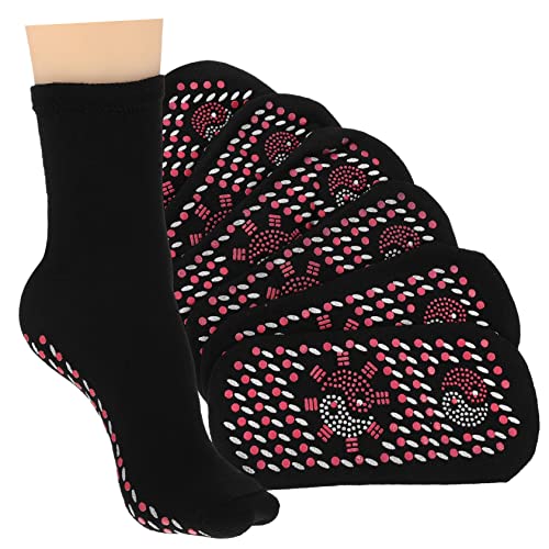 Toyvian 4Pairs Heated Socks for Winter Comfortable Breathable Thermal Socks with Massage Effect for Men and Women for Hiking Skiing and Cold Weather Activities