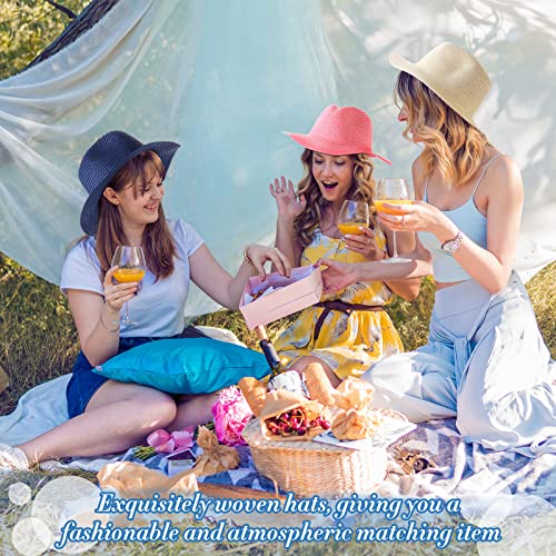 Yahenda 15 Packs Straw Cowboy Hat Western Straw Fedora Hats Colorful 1920S Party Hats Cowgirl Hat Straw Panama Hat Sun Hats For Women Men Western Theme Party Summer Camping Garden Beach, 15 Colors #TOP4