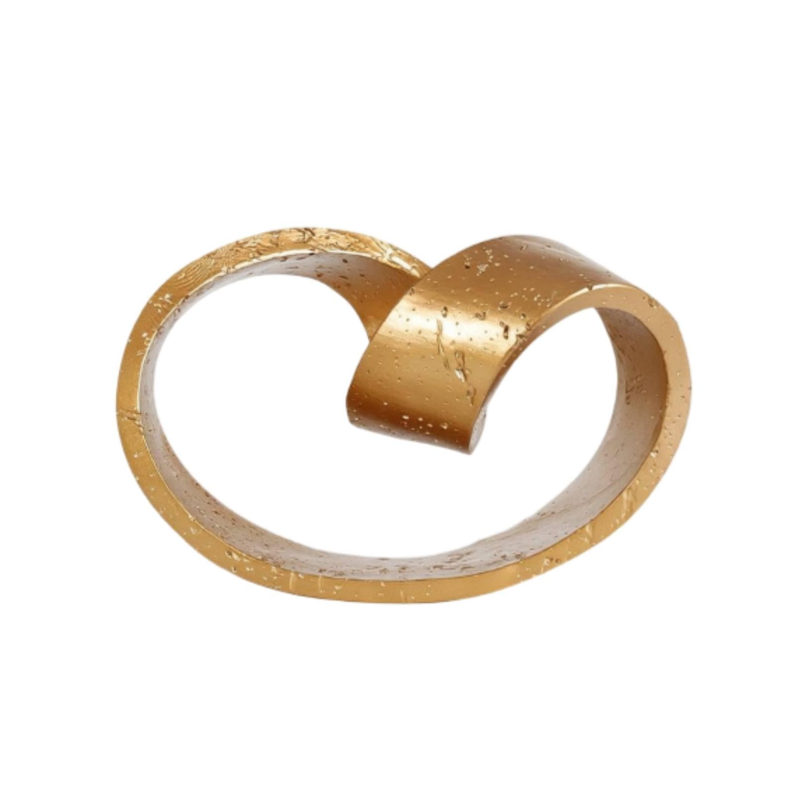 Colcolo Aro Geométrico Decorativo Anillo Ornamental Escultura de Diseño Adorno de Superficie en Resina con Textura de Piedra y Acabado Brillante Adecuado para, Dorado A, Geométrico