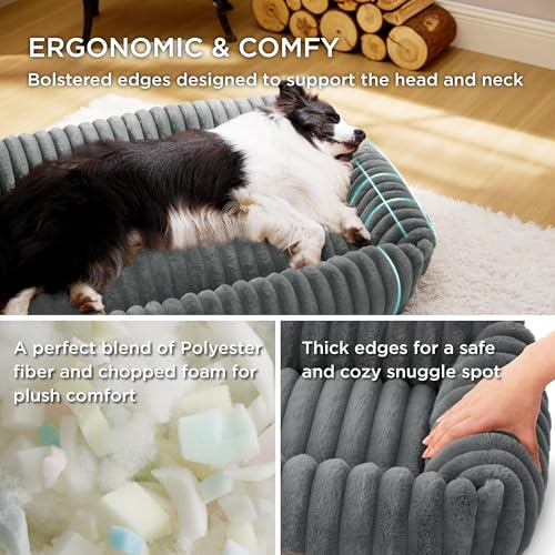 Bedsure Cute Dog Bed For Small Medium Dogs - Washable Furry Puppy Beds, Rectangle Orthopedic Corduroy Fleece Pet Beds With Removable Zipper Cover thumb #1