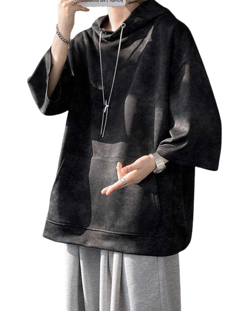 Amazon.co.jp: [Rosesky] パーカー 夏服 メンズ 七分袖 Tシャツ