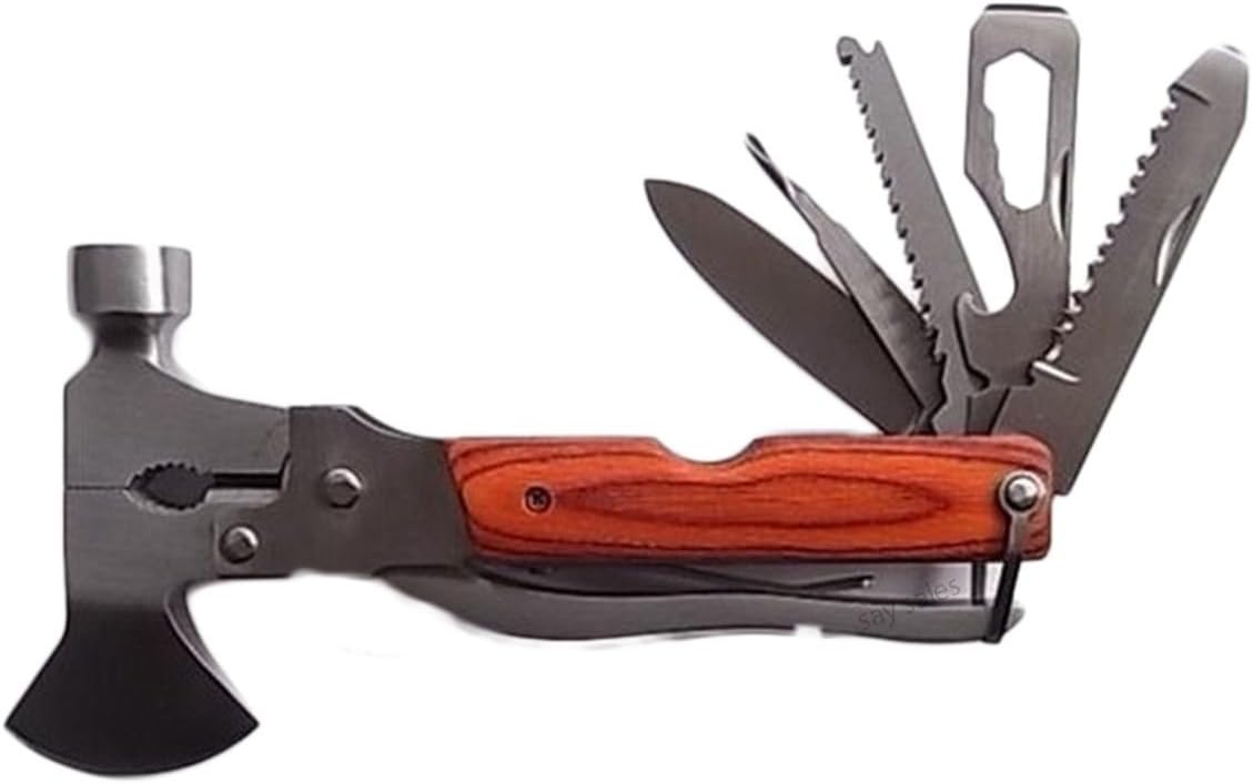 Gardening Camping Multi Tool Hammer Axe Car Emergency Tool Screwdriver Plier Bottle Opener 9-In One Man Gift UK Seller