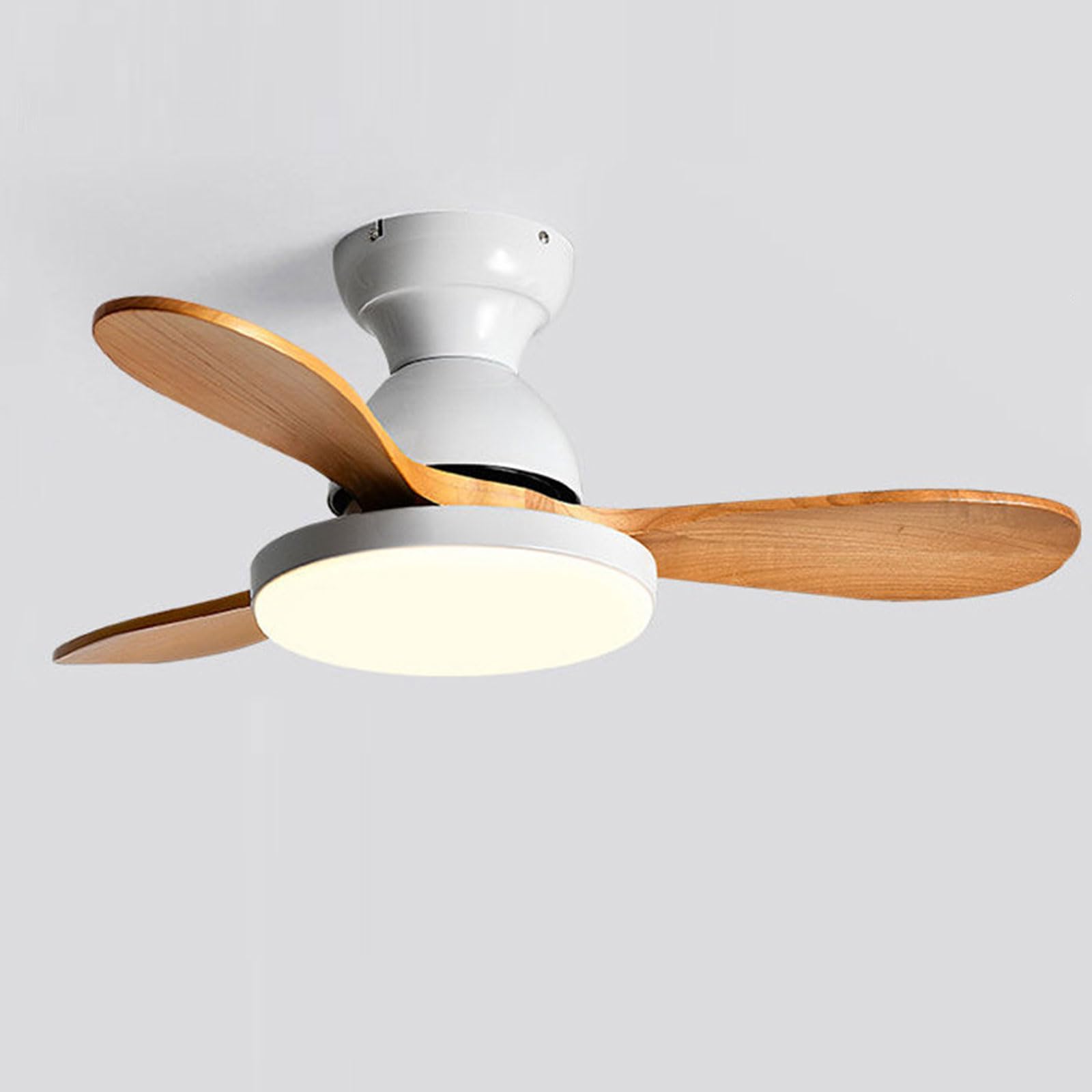KXEcoLife Remote Mute Ceiling Fan Light 3 Speeds Timing with 60W LED Lights Lighting Modern Wood Blades for Dining Room Study Bedroom Living