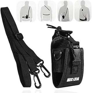 Universal Walkie Talkie Nylon Belt Case Bag with Adjustable Shoulder Strap Two Way Radio Holder Holster Case MSC-20A For Kenwood/ Motorola/ HYT Two-Way Radio
