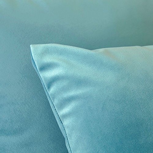 MIULEE 2er Set Kissenbezug Kissenhülle Dekorative Dekokissen Sofakissen Quadrat Wurfkissenbezug mit Verstecktem Reißverschluss Sofa Schlafzimmer 22x22 Zoll 55x55 cm Blaugrün