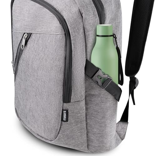 Masirs Laptop Travel Backpack - Adjustable Shoulder Straps, Zippered Compartments with Side Pockets for Water Bottle or Umbrella. Headset and USB Charging Port. Perfect for Business or Traveling. - Thumbnail 5