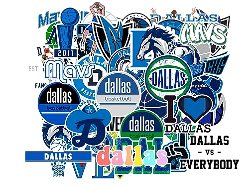40 PCS Dallas Vinyl Mavericks Basketball Stickers for Water Bottle, Laptop, Bicycle, Computer, Motorcycle, Travel Case, Car Decal Decoration Sticker