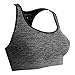 Produktbild kidneykaren Damen Bustier Sport Training Lauf Fitness Yoga Stretch BH ohne Bügel mit Mesh Einsatz Fit Bustier Grau Melange. Größe:XS