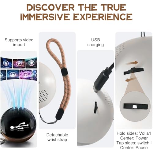 Memory Sphere Lamp - 2.7" Personalized 3D Crystal Ball | WiFi APP Photo/Video Upload | Hanging/Tabletop | Gift for Couple Family Birthday Christmas (White) - Thumbnail 6