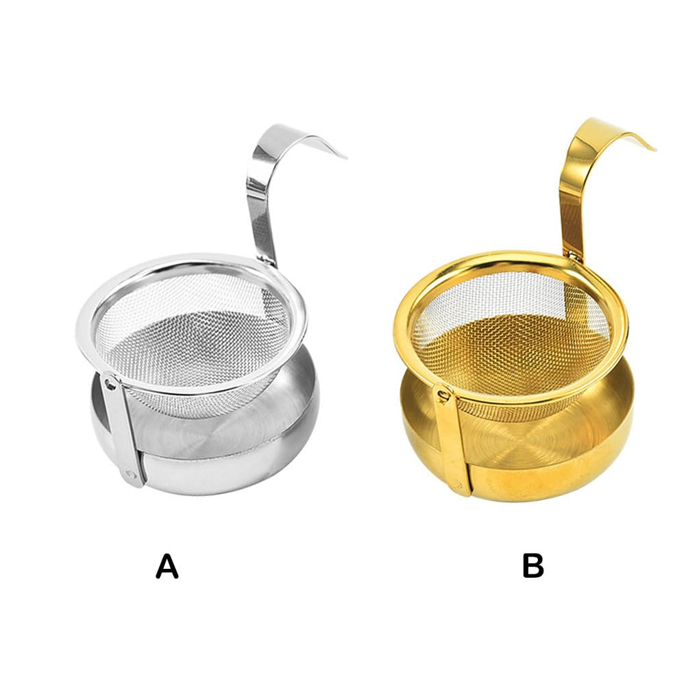 Teesieb, drehbar, feinmaschig, Filterkaffeesieb, Teegeschirr, 360 Grad drehbar, Küchenhelfer, Filterwerkzeug, goldfarben, 10 Stück