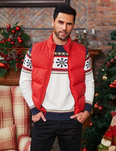 Image of Men'S Winter Lightweight Puffer Vest Sleeveless Jacket Casual Puffy Vests
