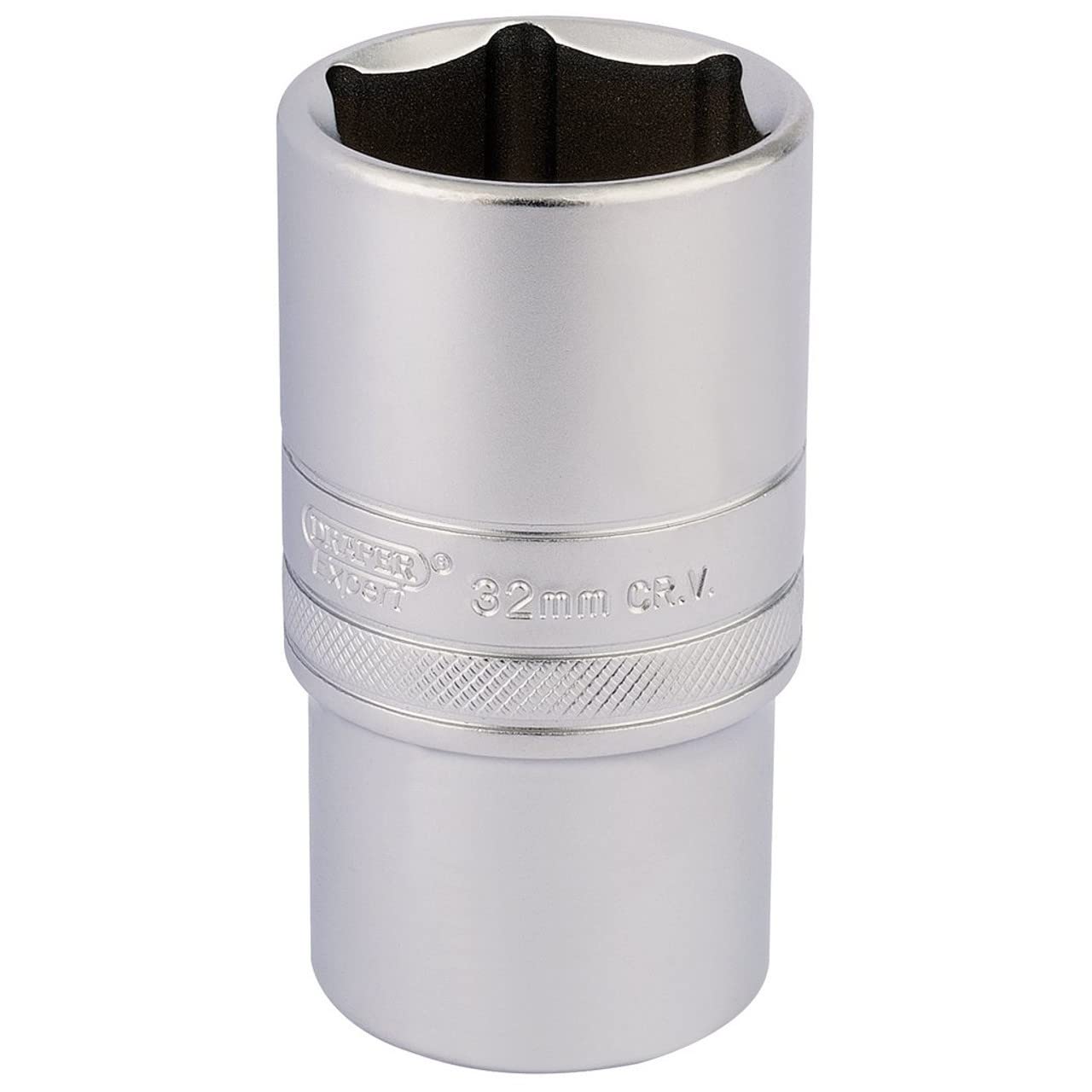 Draper 16660 1/2" Square Drive Hi-Torq 6 Point Deep Socket, 32mm Size, Blue, 32 mm