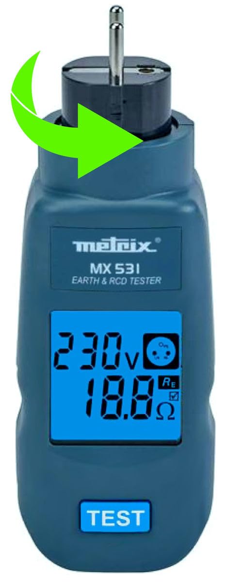 Contrôleur de prise électrique Tests de terre & RCD 30 mA | MX531 - Metrix