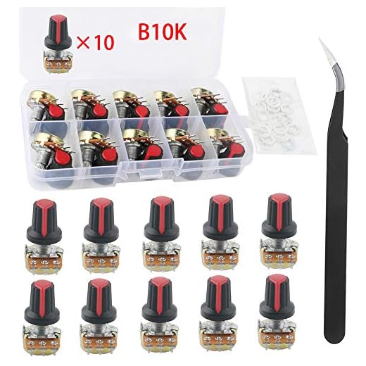 RUNCCI-YUN potenciómetro 10k kit de potenciómetro rotativo de cónico, eje WH148 3Pin 15mm con tuerca y anillo de hierro y pinzas antiestáticas