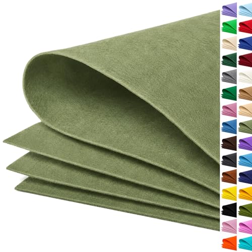 Image of Sage Green Large Felt Fabric 36 inch x 36 inch (1 Square Yard), 1mm Stiff Felt Sheet, Nonwoven Fabric for Crafts, DIY Projects, Art, Sewing, Lining & Decorations