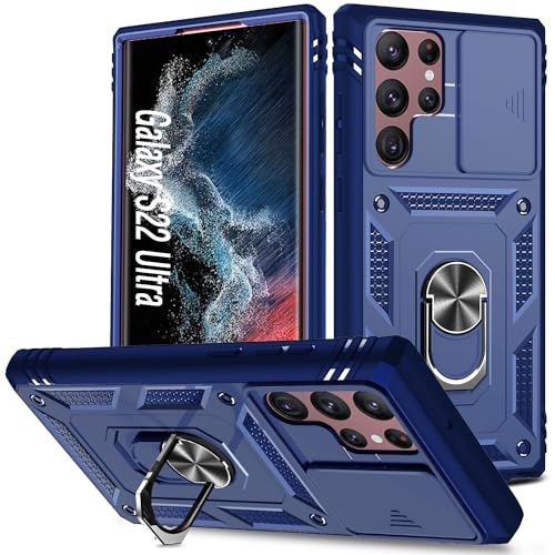 Coque Galaxy S22 Ultra antichoc à clapet de caméra coulissant
