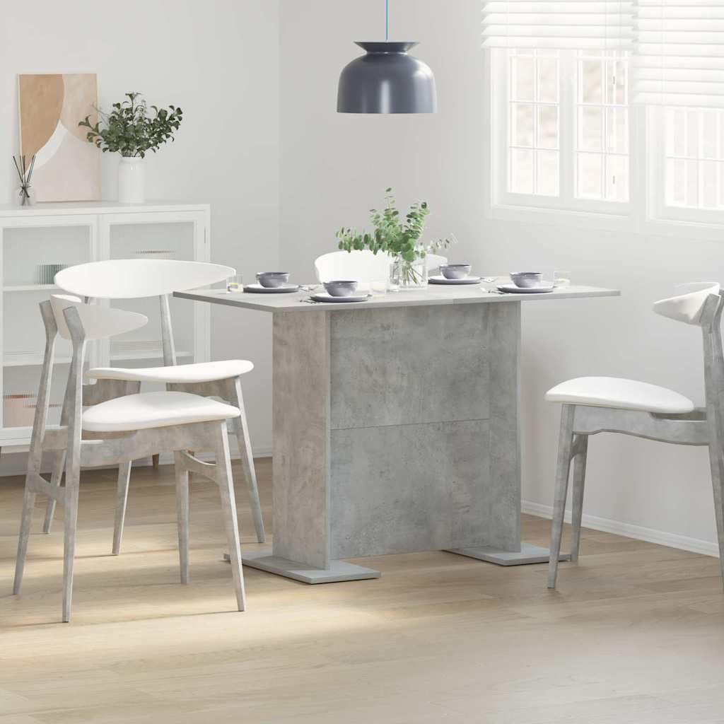Table à manger gris béton 110x60x75 cm pour salle à manger moderne