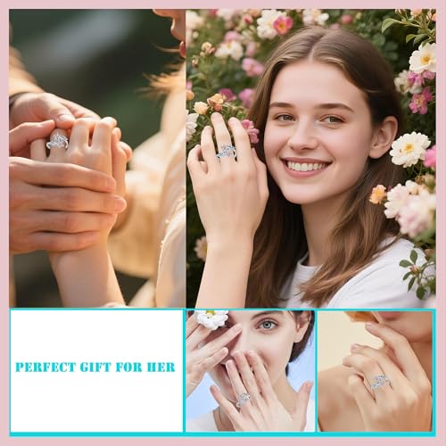 Dainty Flower Rings Adjustable Rings for Women Open Stacking Finger Ring, Friendship Promise Valentine Birthday Christmas Gifts for Her3