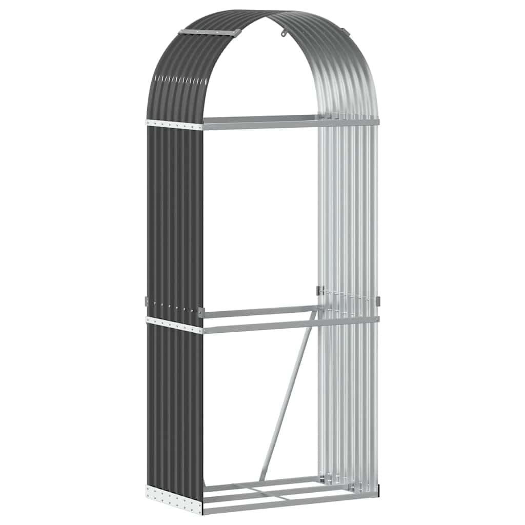 vidaXL Log Holder Anthracite 80x45x190 cm Galvanised Steel