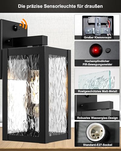 Lampe extérieure E27 à détection pour éclairer une entrée sombre - 5