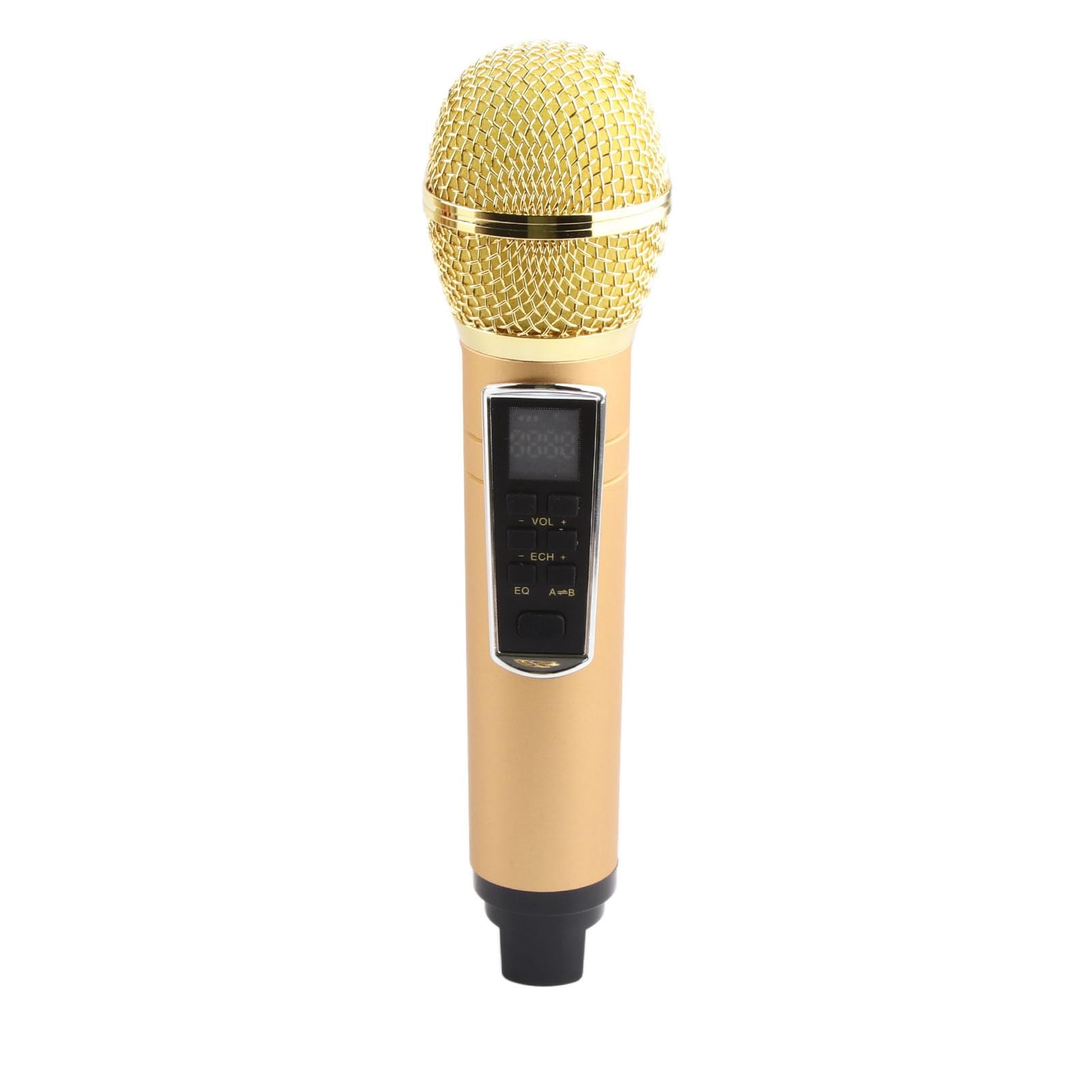 Semme Altoparlante per Karaoke Familiare con Doppio Microfono Portatile, Stereo Portatile da Esterno con Funzione di Annullamento Vocale (GOLD)