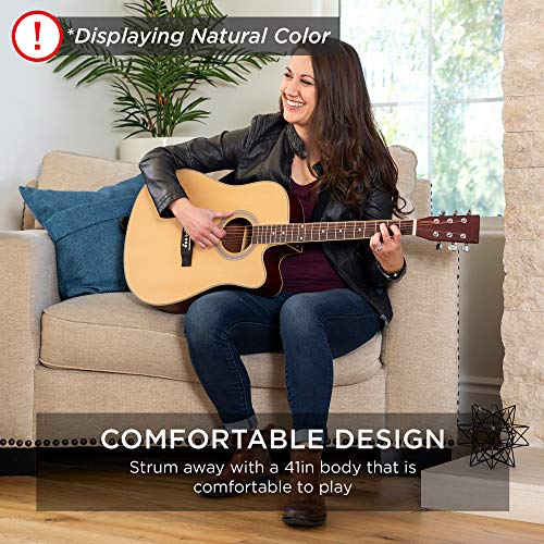 Best Choice Products Guitare acoustique pour débutant de 104,1 cm avec étui, sangle, capo, cordes, médiators, accordeur – Noir - Les Beatles, Paul McCartney, John Lennon, RIngo Starr, George Harrison Best Choice Products Guitare acoustique pour débutant de 104,1 cm avec étui, sangle, capo, cordes, médiators, accordeur – Noir – Image 6